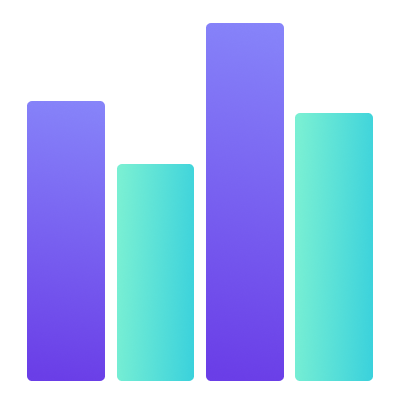 A stylized, non-descript bar chart